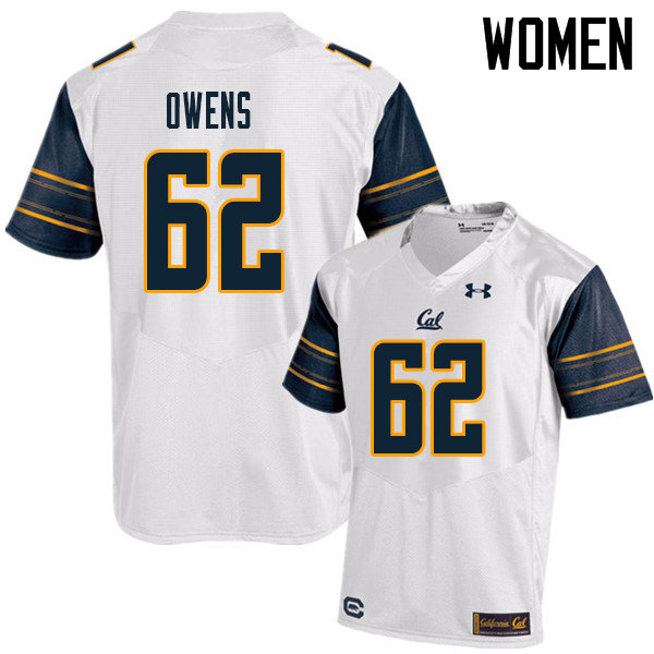 Women #62 Miles Owens Cal Bears UA College Football Jerseys Sale-White - Click Image to Close